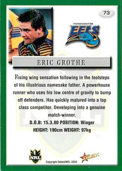 2000 Select #73 Eric Grothe Back